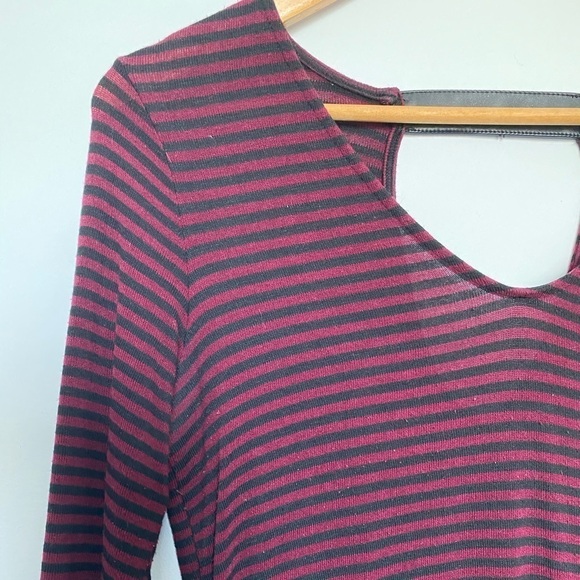 DYNAMITE Burgundy Black Striped Tunic - Picture 3 of 8